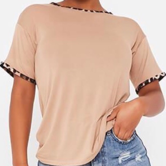 Fun Camel-Colored Leopard-Print Tee 🐪 🐆 - Picture 4 of 11